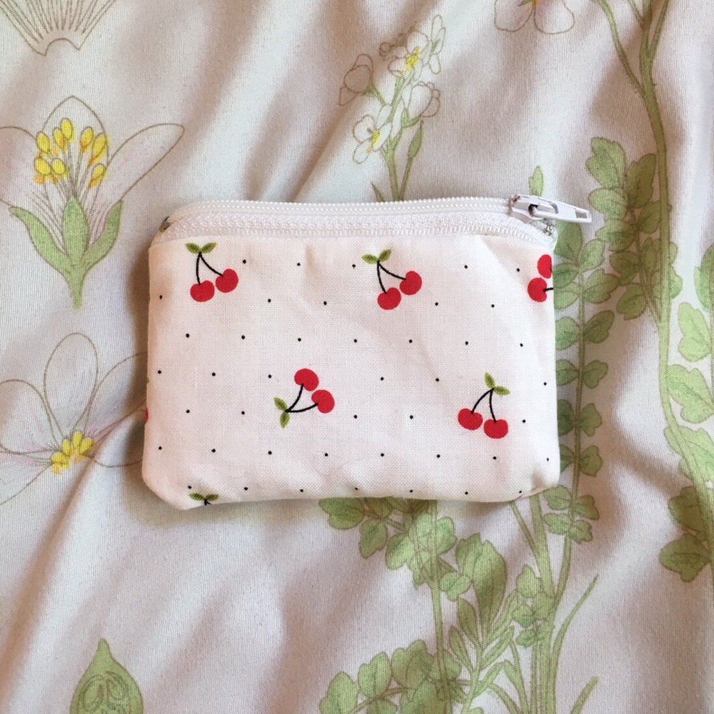 Cherry print coin purse